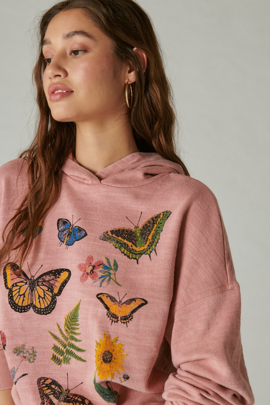 butterfly floral motif pullover